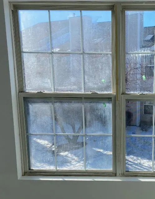 fogged window