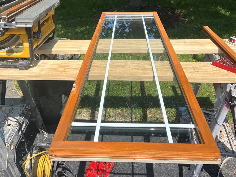 Rebuilt wood casement sash after repair